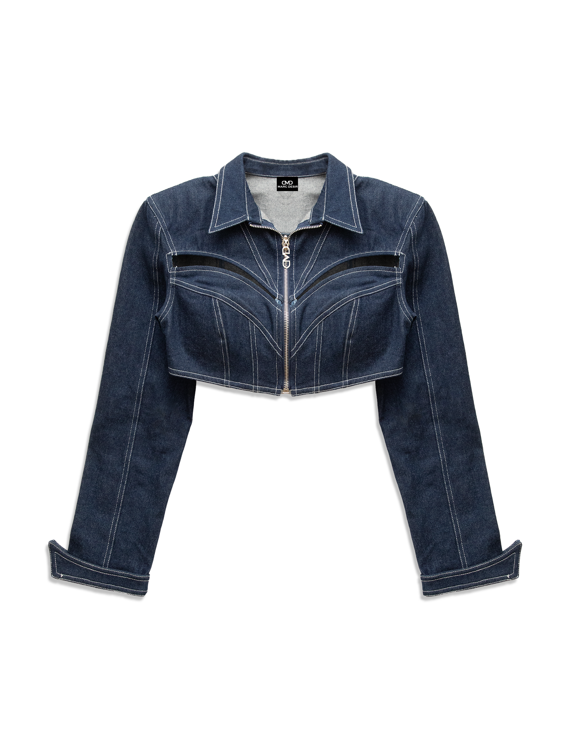 Vera Sculpted Denim Cropped Jacket