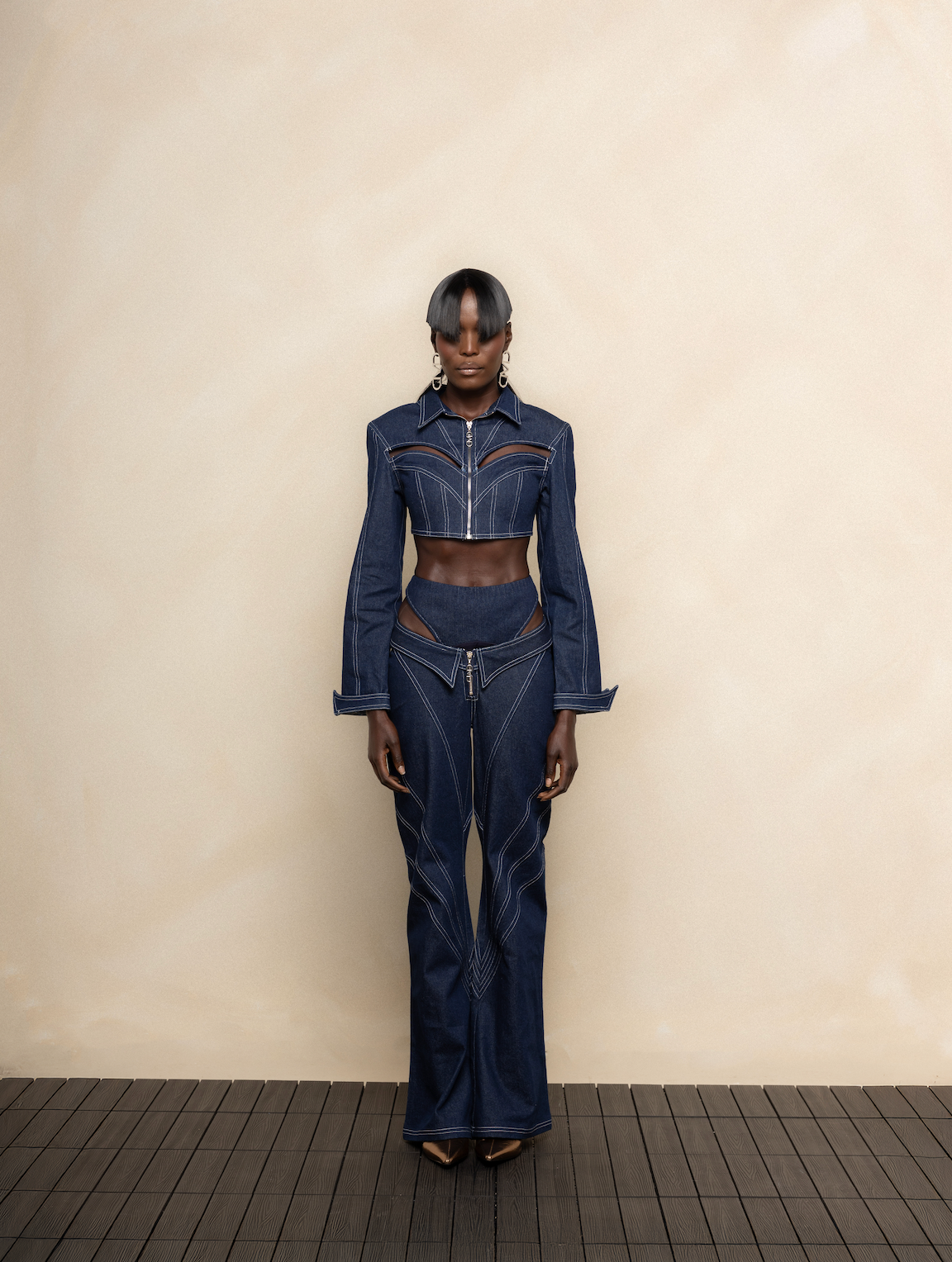 Vera Sculpted Denim Trousers