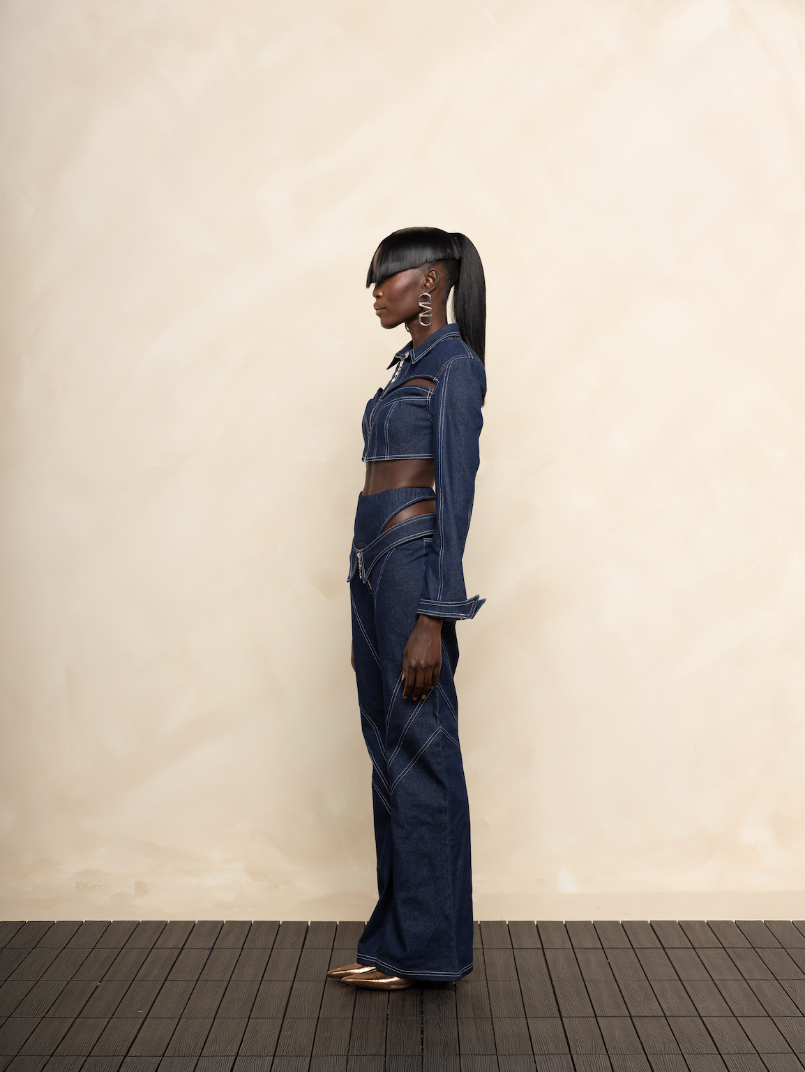 Vera Sculpted Denim Trousers